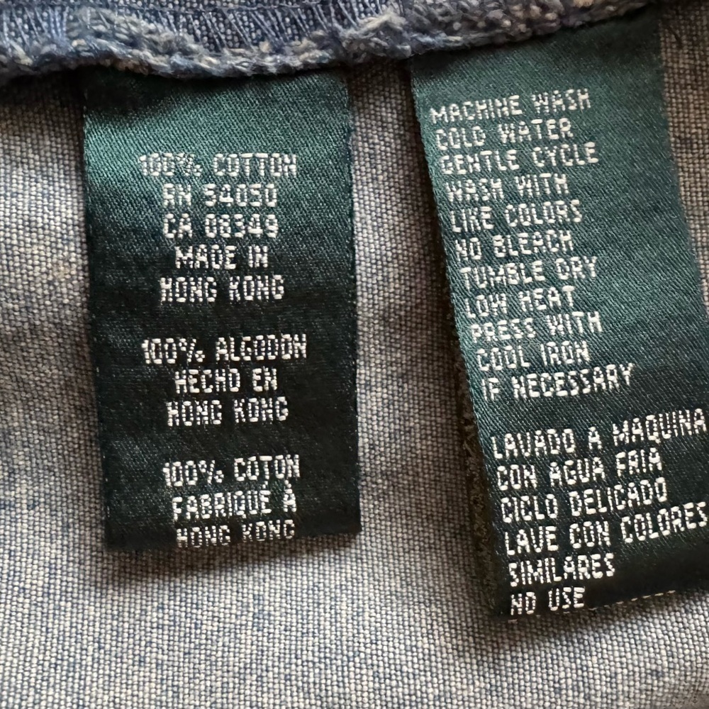 Lauren Ralph Lauren Denim Jacket Corduroy Collar Women’s Large Preppy Classic - Picture 12 of 12